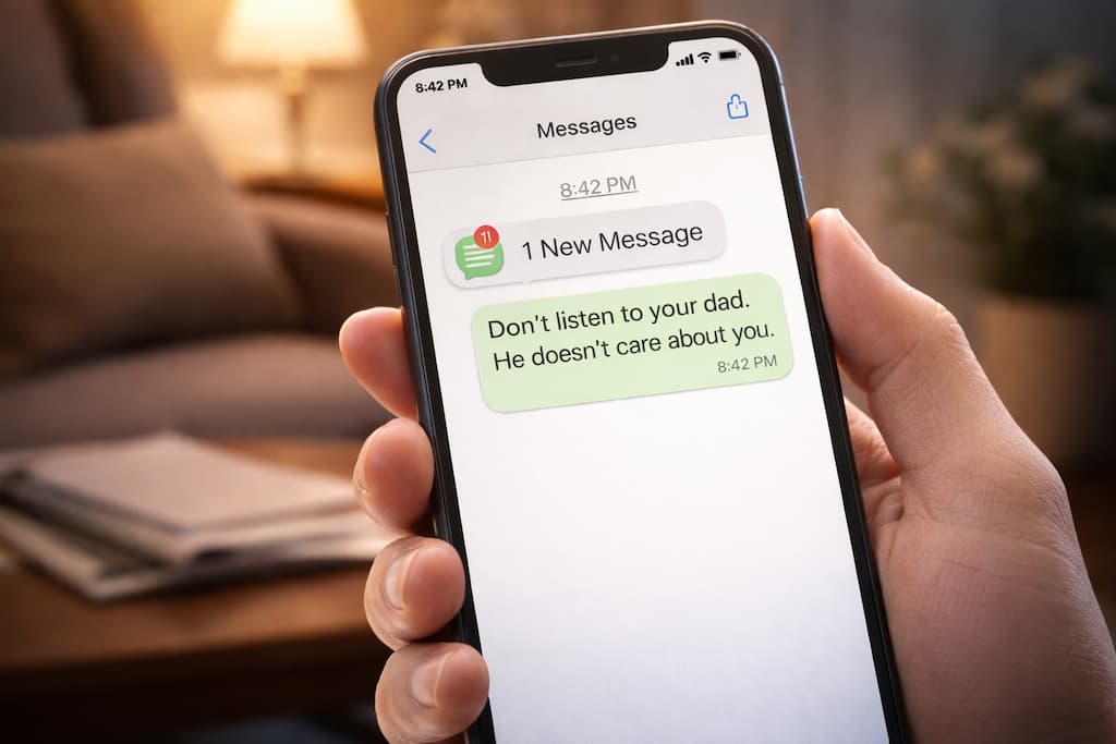 Text Message example of Parental Alienation.